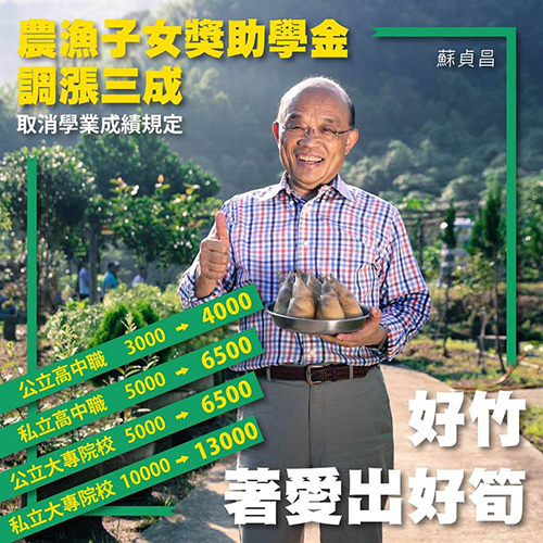 台当局提高农渔子女奖学金疑买票 网友哀求:放过台湾