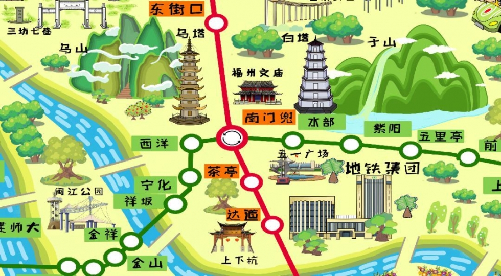 新年首发！福州地铁手绘地图来了！