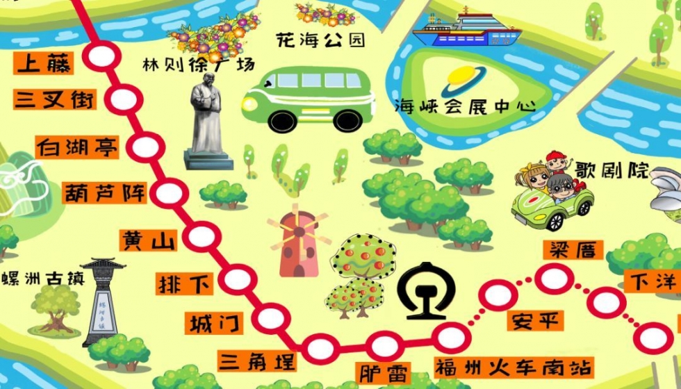 新年首发！福州地铁手绘地图来了！